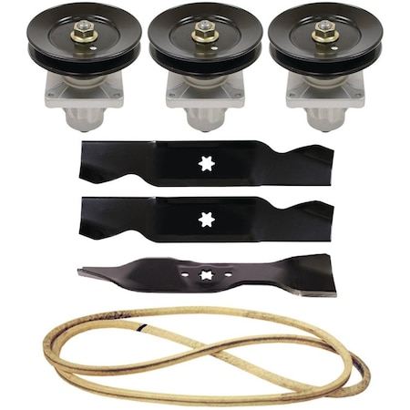 Aic Replacement Parts Rebuild Kit Blades Spindles Belt Fits Cub Cadet 46 LT1045 LT1046 Lawn Mowers 618-0660-REBUILDKIT